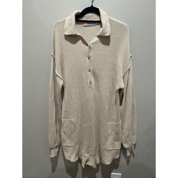 Free People Beach Picnic Sweater Romper Knit  Jumpsuit - Picture 4 of 12